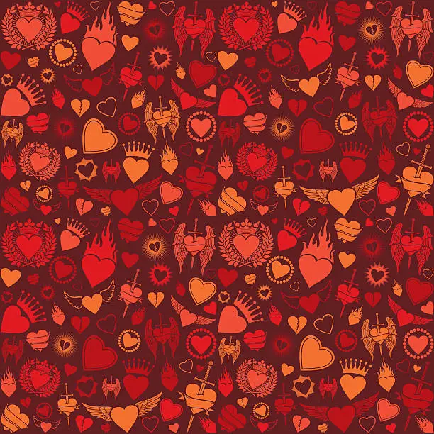 Vector illustration of heart seamless pattern (valentine's day background)