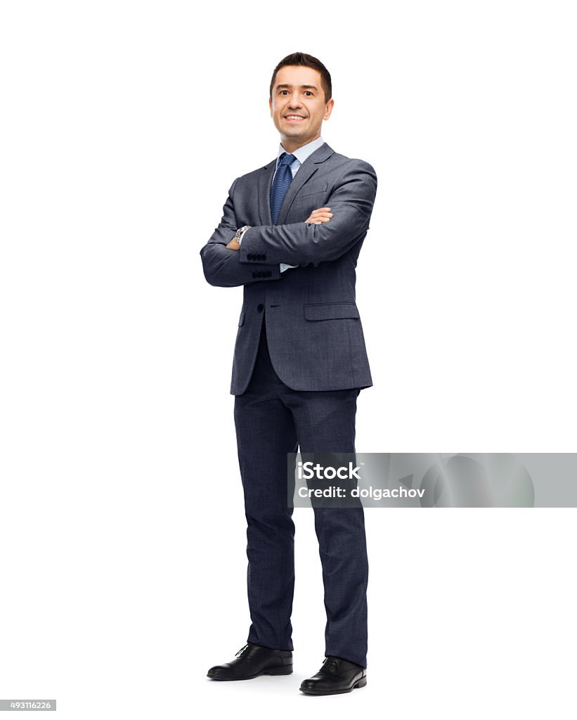 Glücklich lächelnd Geschäftsmann in Anzug - Lizenzfrei Männer Stock-Foto