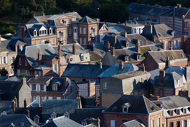 View of Etretat, Cote d'Albatre, Pays de Caux, Seine-Maritime department, Upper Normandy region, France