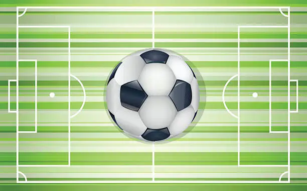 Vector illustration of Football field with ball.