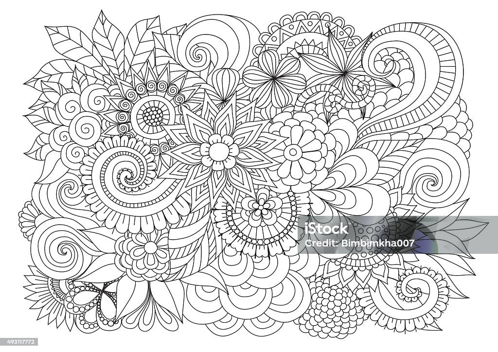 Floral fond pour la page de coloriage - clipart vectoriel de Page de livre de coloriage - Technique d'illustration libre de droits