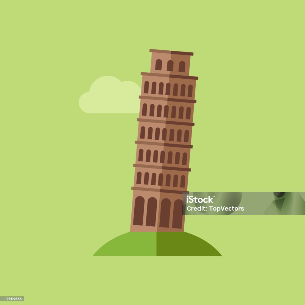 Tower of Pisa Vector Illustration Vector Icon of the Tower of Pisa in flat design 2015 stock vector