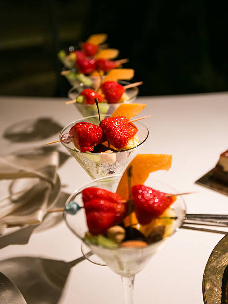 istock Desserts and glasses of fruit salad on the table 493150452
