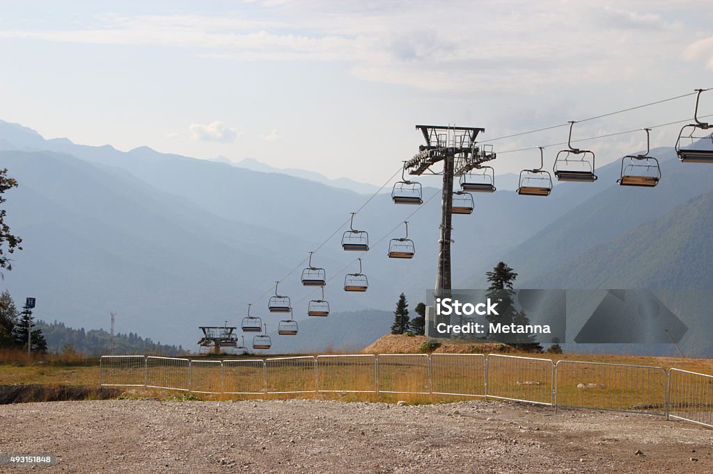 Mountain View in Sochi  with lifts Mountain View in Sochi with lifts, Russia. Olympic Venues 2015 Stock Photo