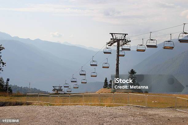 Mountain View In Sochi With Lifts Stock Photo - Download Image Now - 2015, Autumn, Caucasus