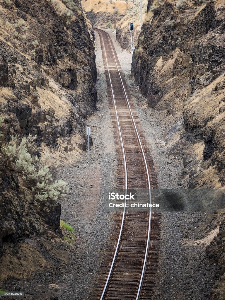 railway though canyon near Palouse  Fall railway though canyon near Palouse Fall, WA, USA. 2015 Stock Photo