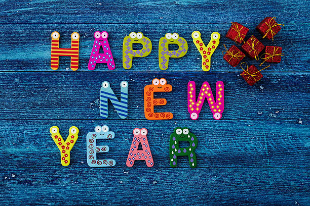 istock happy new year on blue background 493153684