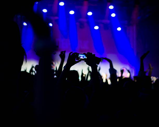 istock Crowd at concert and blurred stage lights 493153698