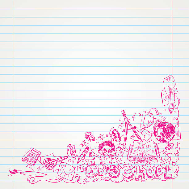 doodle обратно в школу, иконки, векторные иллюстрации. - yearbook stock illustrations
