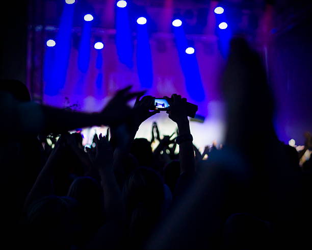 istock Crowd at concert and blurred stage lights 493154542
