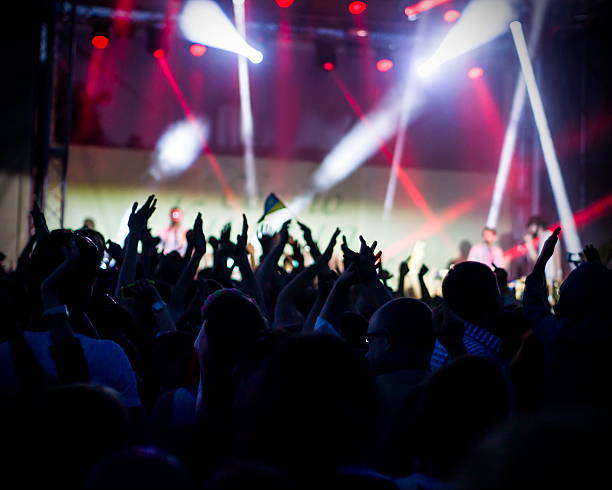 istock Crowd at concert and blurred stage lights 493154640