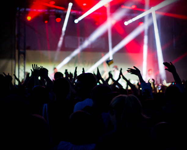 istock Crowd at concert and blurred stage lights 493154774