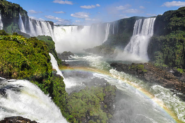 istock Devil's Throat with rainbow at Iguazu Falls,  Brazil 493154944