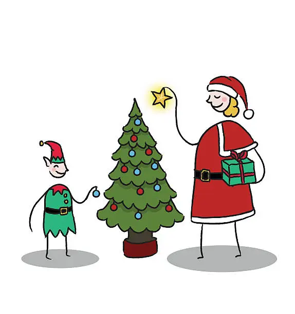 Vector illustration of Christmas costumes 1