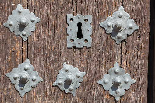 Detail of door in Tembleque, Toledo province, Castilla la Mancha, Spain