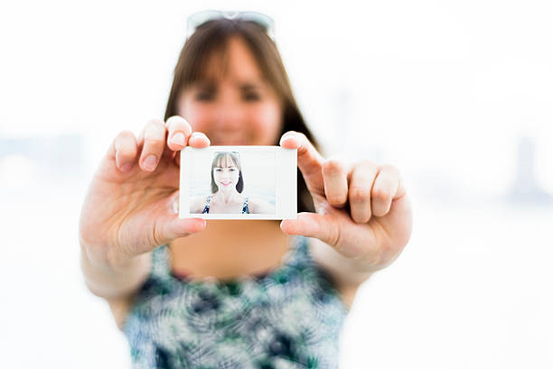 istock Woman showing her Self-portrait 493159462