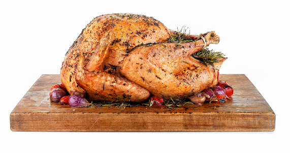 Picture 17655Roast Turkey on a Cutting Board   -Photographed on Hasselblad H3D2-39mb Camera