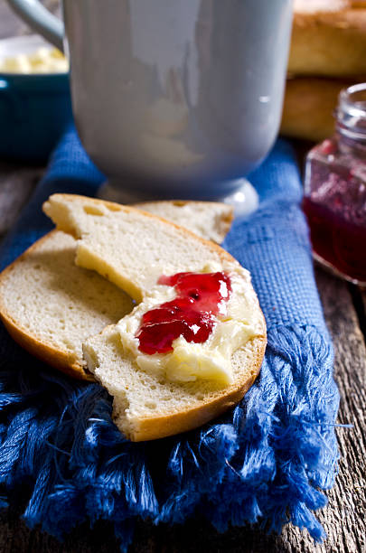 istock Bagel with butter and jam 493160078
