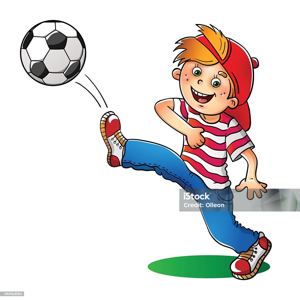Ilustración de Niño En Una Tapa Roja De Comenzar Una Pelota De Fútbol y más Vectores Libres de Derechos de 2015 - iStock Ilustración de Niño En Una Tapa Roja De Comenzar Una Pelota De Fútbol y más Vectores Libres de Derechos de 2015 - iStock