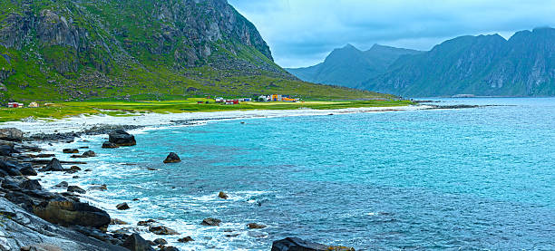 istock Haukland beach summer panorama (Norway, Lofoten). 493163074