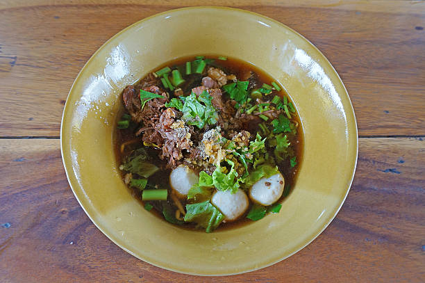 istock Stewed pork soup with morning glory and bean sprout 493163168
