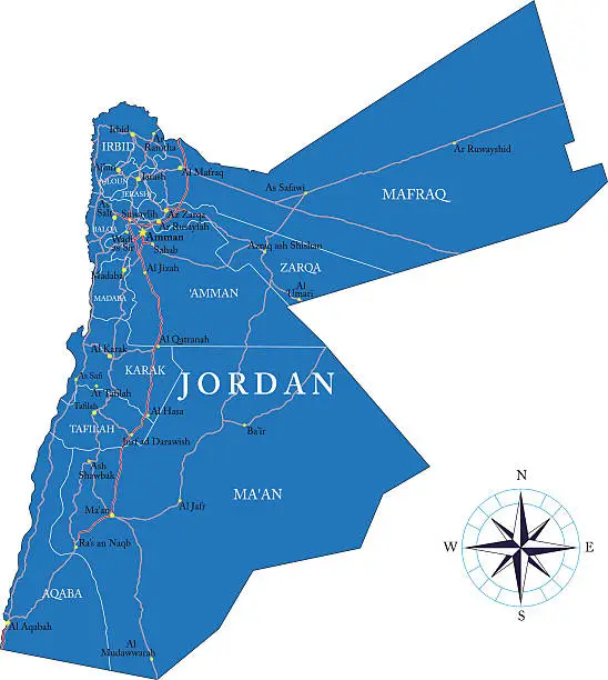 Vector illustration of Jordan map
