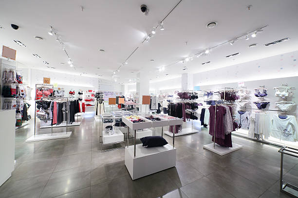 istock brand new interior of cloth store 493170777