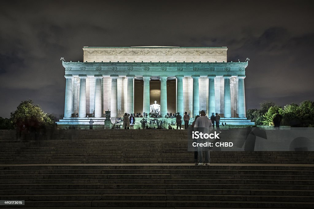 リンカーン記念館の夜景 - ワシントンDCのロイヤリティフリーストックフォト