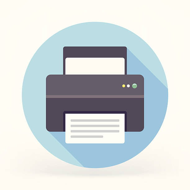 Flat Printer Icon vector art illustration