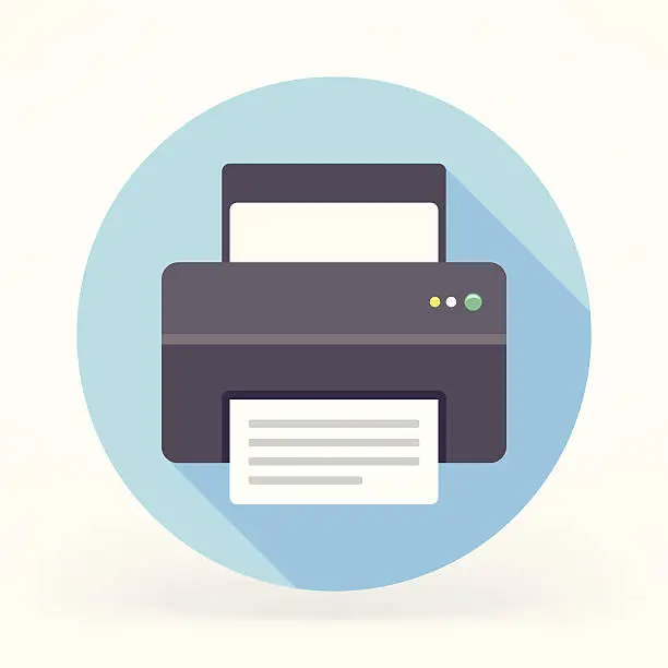 Vector illustration of Flat Printer Icon