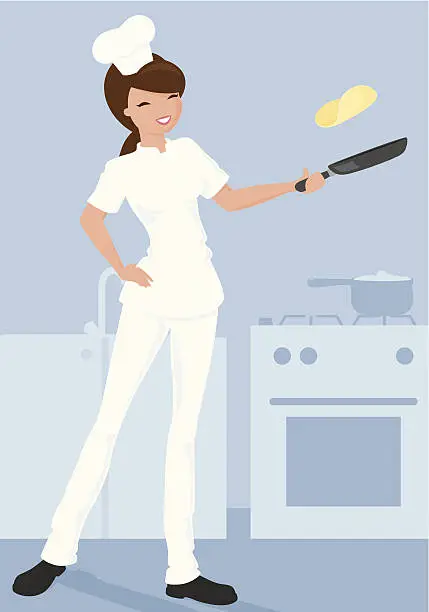 Vector illustration of Pancake Chef