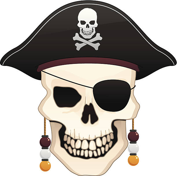 Pirate Skull Pirate Skull one eyed stock illustrations