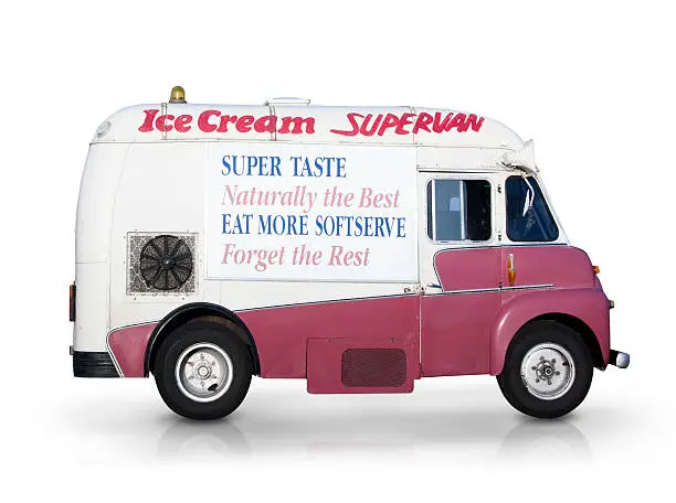 Photo of Ice-Cream Van on White