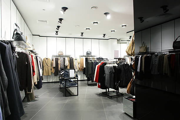 istock brand new interior of cloth store 493176005