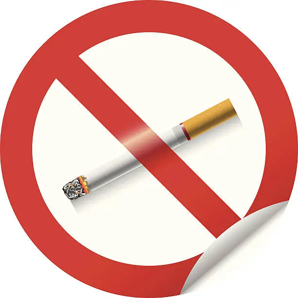 Vector illustration of no smoking sign