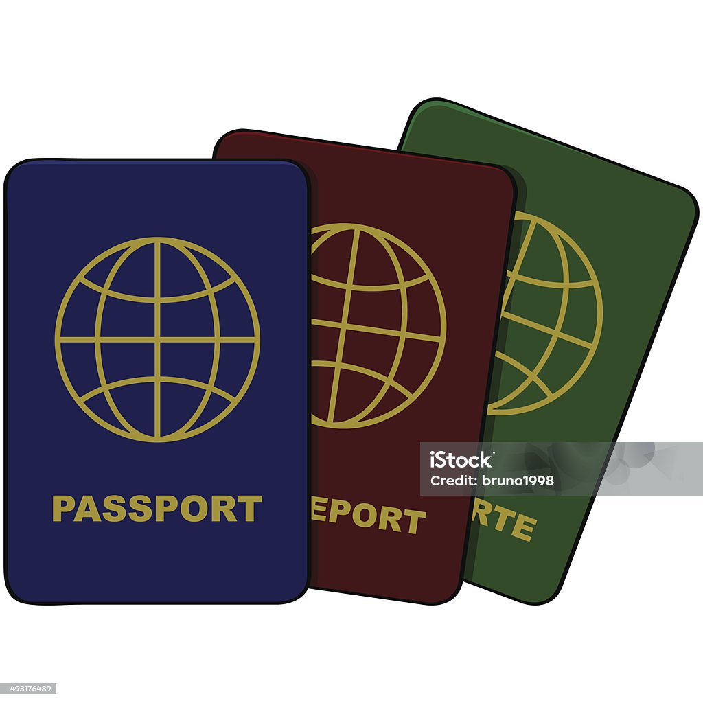 Passports Icon illustration showing passports with different colors Book stock vector