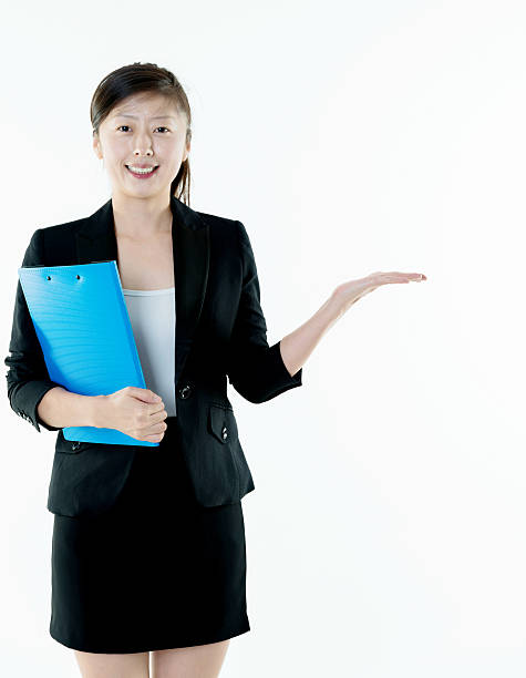 istock Business woman showing something 493180976