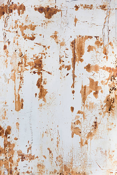 istock Rusted painted metal plate 493187466