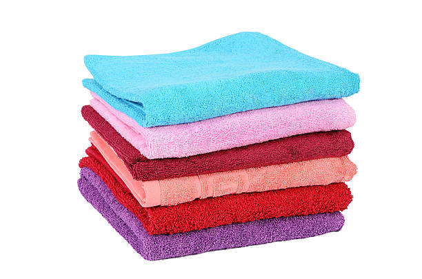 istock The bath towel isolated on white 493188512