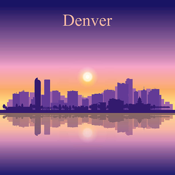 Denver city skyline silhouette background Denver city skyline silhouette background. Vector illustration. Full editable EPS 10. File contains gradients and transparency. colorado illustrations stock illustrations