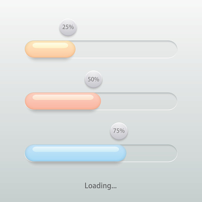 Beige Loading Bar Vector Modern Colorful Glossy Loading Bar Set Stock Illustration ...