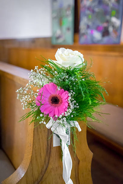 Flower arrangements in the church
