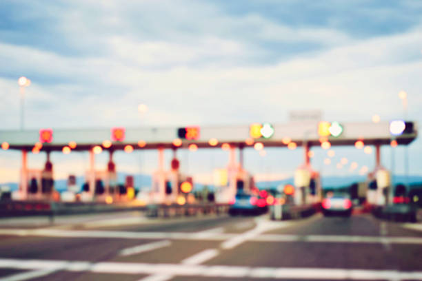 pay for using highway and motorway, abstract bokeh of light