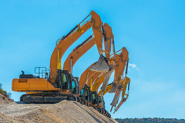 istock spectacular group of excavators 493193676