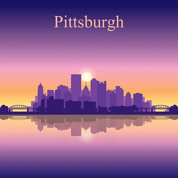 Vector illustration of Pittsburgh city skyline silhouette background