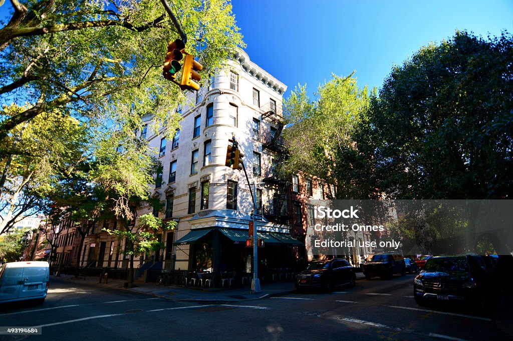 streets of New York in Autumn New York, USA - October 19, 2015: Streets in west village Manhattan New York on a sunny autumn day 2015 Stock Photo