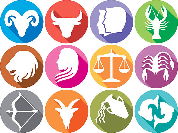 zodiac horoscope signs - 星座符號 插圖 幅插畫檔、美工圖案、卡通及圖標