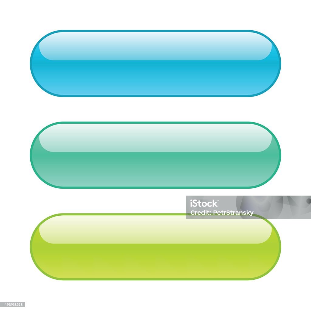 Web Button Rounded Corners Colored Web Buttons Rounded Shape With Outlines Stock Illustration ...