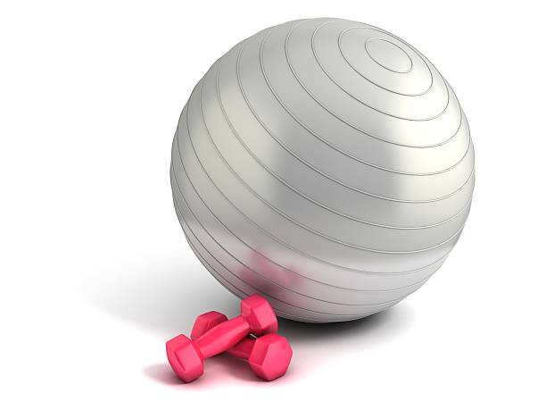istock fitness ball and weights isolated 493200121