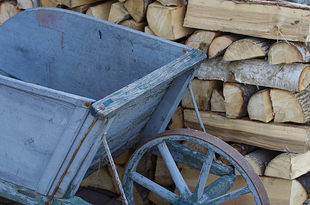 Wood and Wheel stock photo